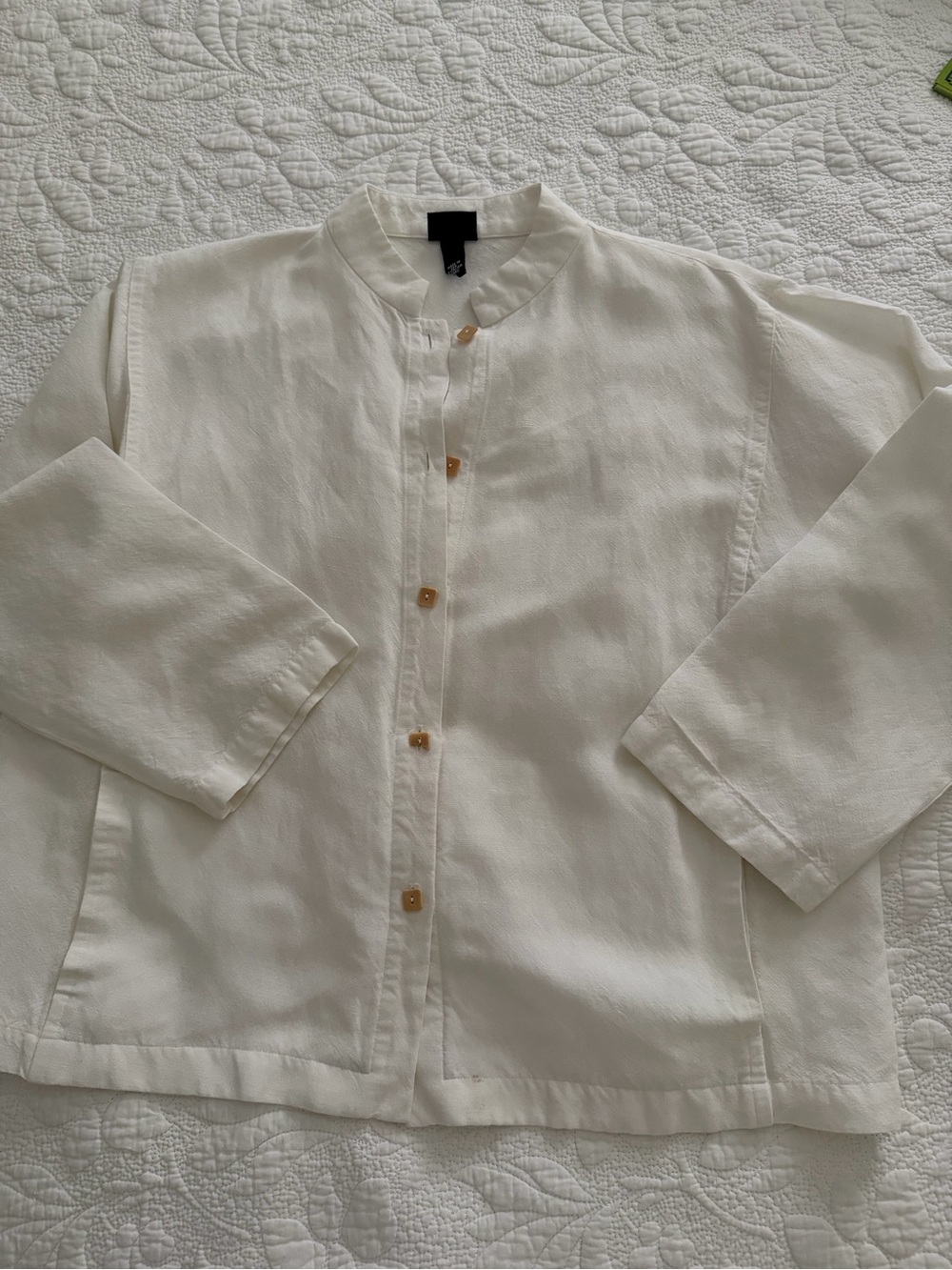 Eileen Fisher white linen Button-Front Jacket
